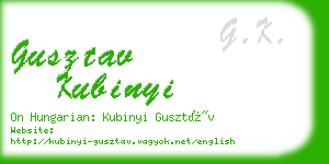 gusztav kubinyi business card